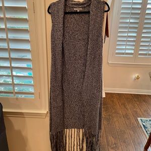 NY Collection open front sweater vest w/ pockets